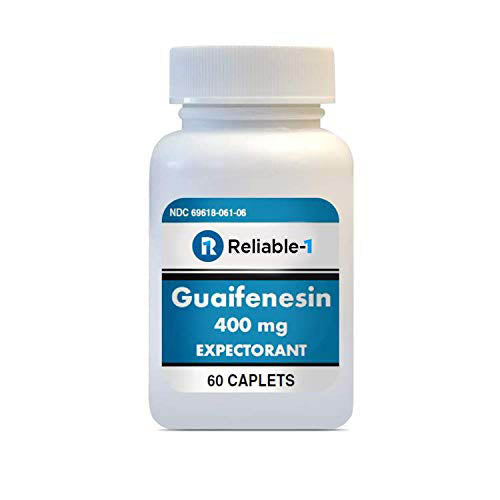 Reliable-1 Laboratories Guaifenesin 400 mg Caplets Cough and Mucus Relief | Expectorant for Chest Congestion | 60 Caplets