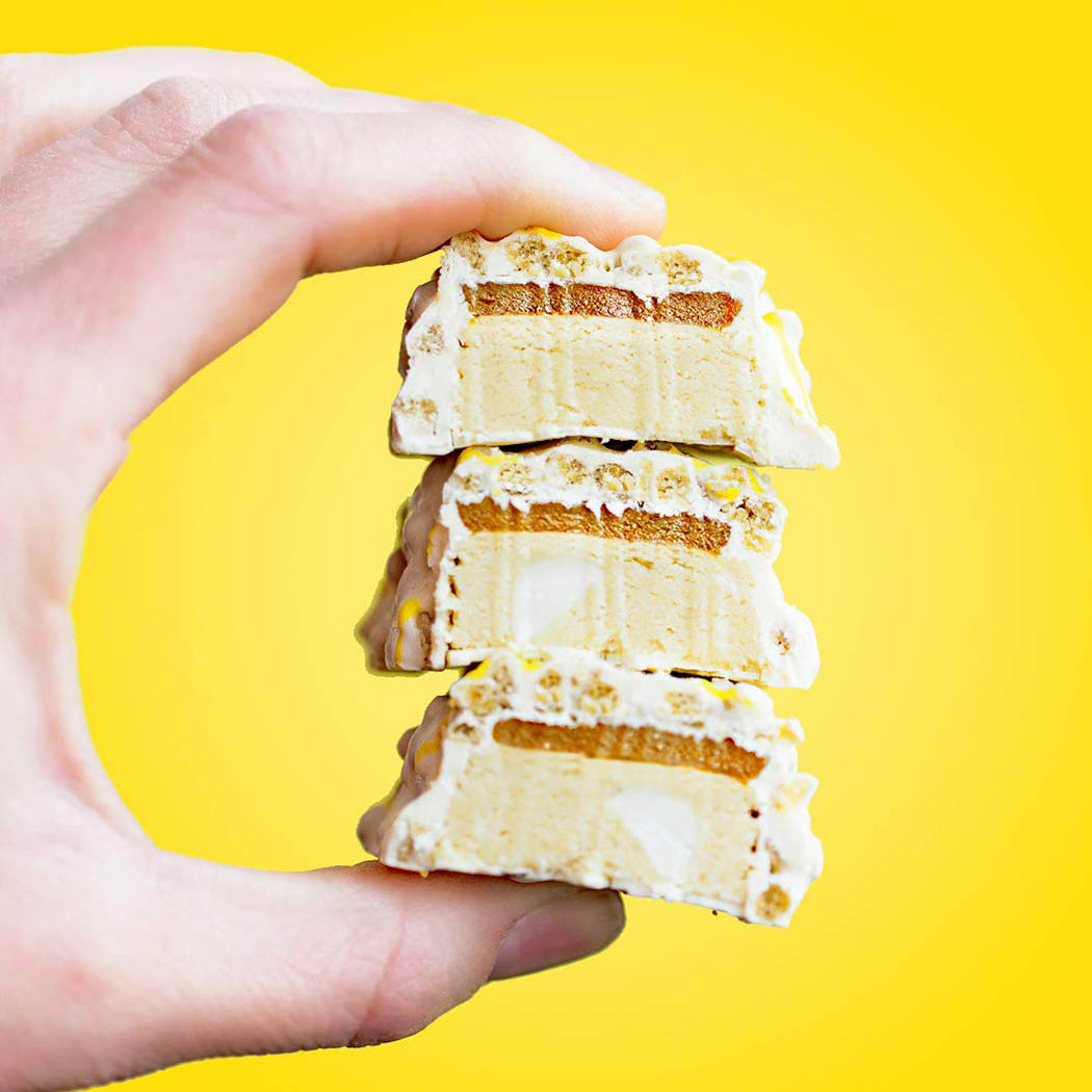 FITCRUNCH Snack Size Protein Bars, Designed by Robert Irvine, 6-Layer Baked Bar, 3g of Sugar & Soft Cake Core (9 Bars, Lemon Cake)