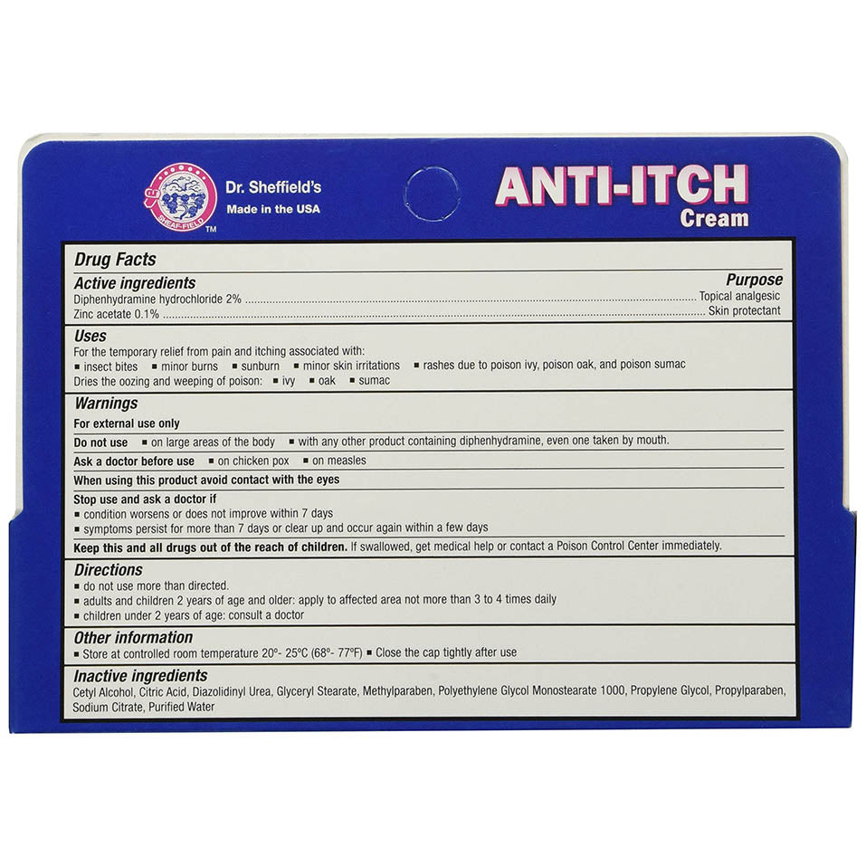 Dr. Sheffield Anti-Itch Cream with Histamine Blocker, 1.25 oz