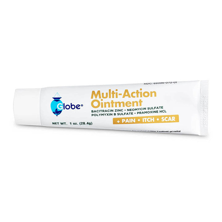 Globe Pain, Itch & Scar First Aid Antibiotic Ointment, (1 oz) Triple Antibiotic Anti-Itch, Scar Minimizer, for Minor Cuts, Scrapes, and Burns.