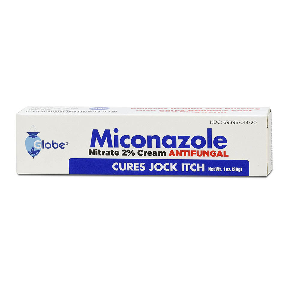 Globe Miconazole Nitrate 2% Antifungal Cream, Cures Most Athletes Foot, Jock Itch, Ringworm. 1 OZ Tube