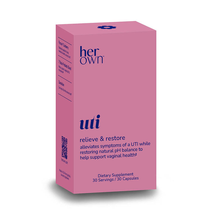 her own UTI, Helps Restore pH Balance, Supports Vaginal Flora and Balance, Promotes Urinary Health, 7 Strain Probiotic Blend, Shelf Stable, Gluten and Soy Free, Vegan, 30 Capsules, 30 Servings