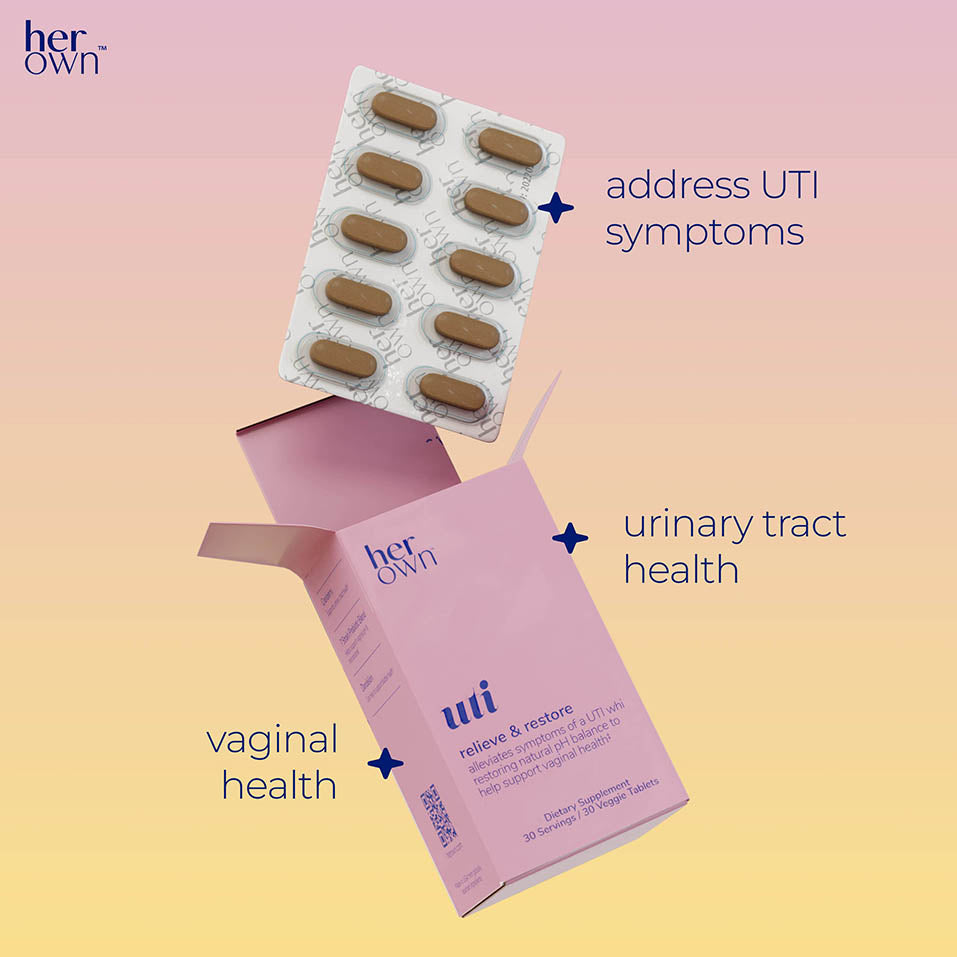 her own UTI, Helps Restore pH Balance, Supports Vaginal Flora and Balance, Promotes Urinary Health, 7 Strain Probiotic Blend, Shelf Stable, Gluten and Soy Free, Vegan, 30 Capsules, 30 Servings