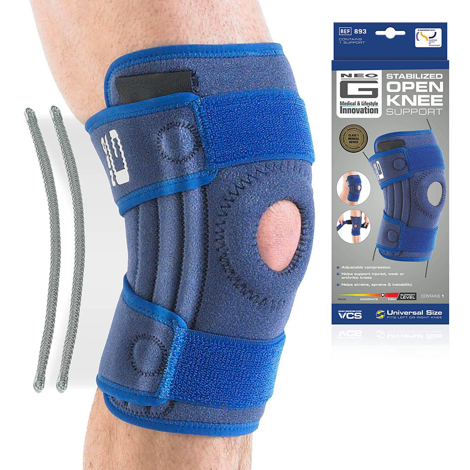 Neo-G Knee Brace, Stabilized, Open Patella â€“ Knee support helps with Arthritis, Joint Pain, Meniscus Tear. Sports Knee Brace for Running, Basketball, Working Out, Volleyball. Class 1 Medical Device