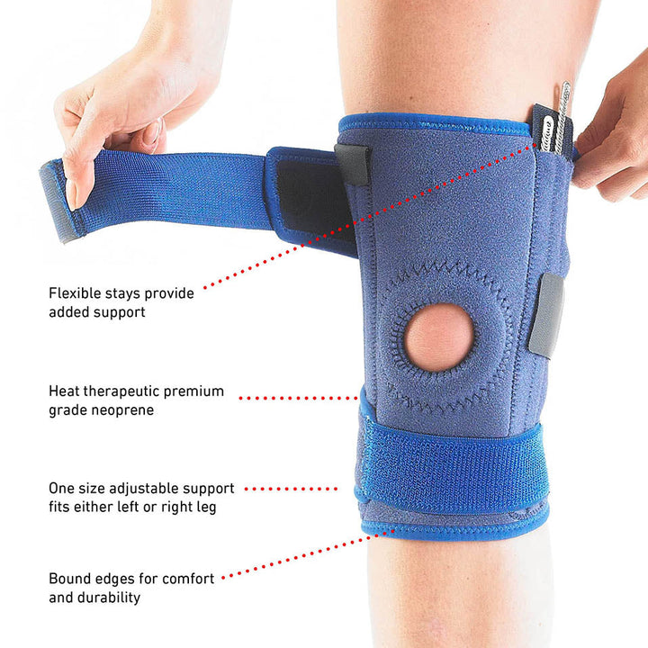 Neo-G Knee Brace, Stabilized, Open Patella â€“ Knee support helps with Arthritis, Joint Pain, Meniscus Tear. Sports Knee Brace for Running, Basketball, Working Out, Volleyball. Class 1 Medical Device