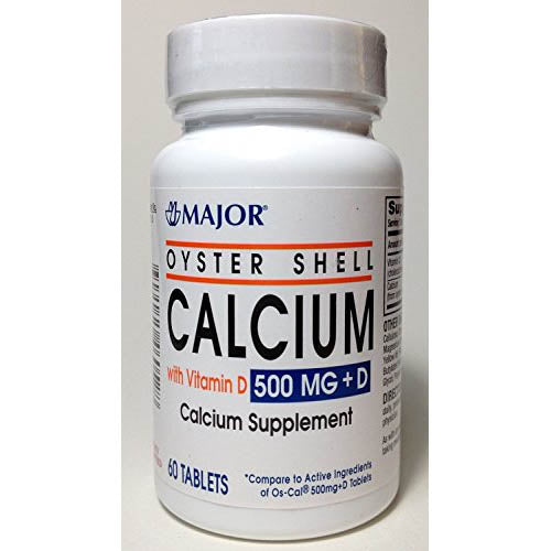 Major Pharm Oyster Shell Calcium, with Vitamin D, 500 mg- 60 tab