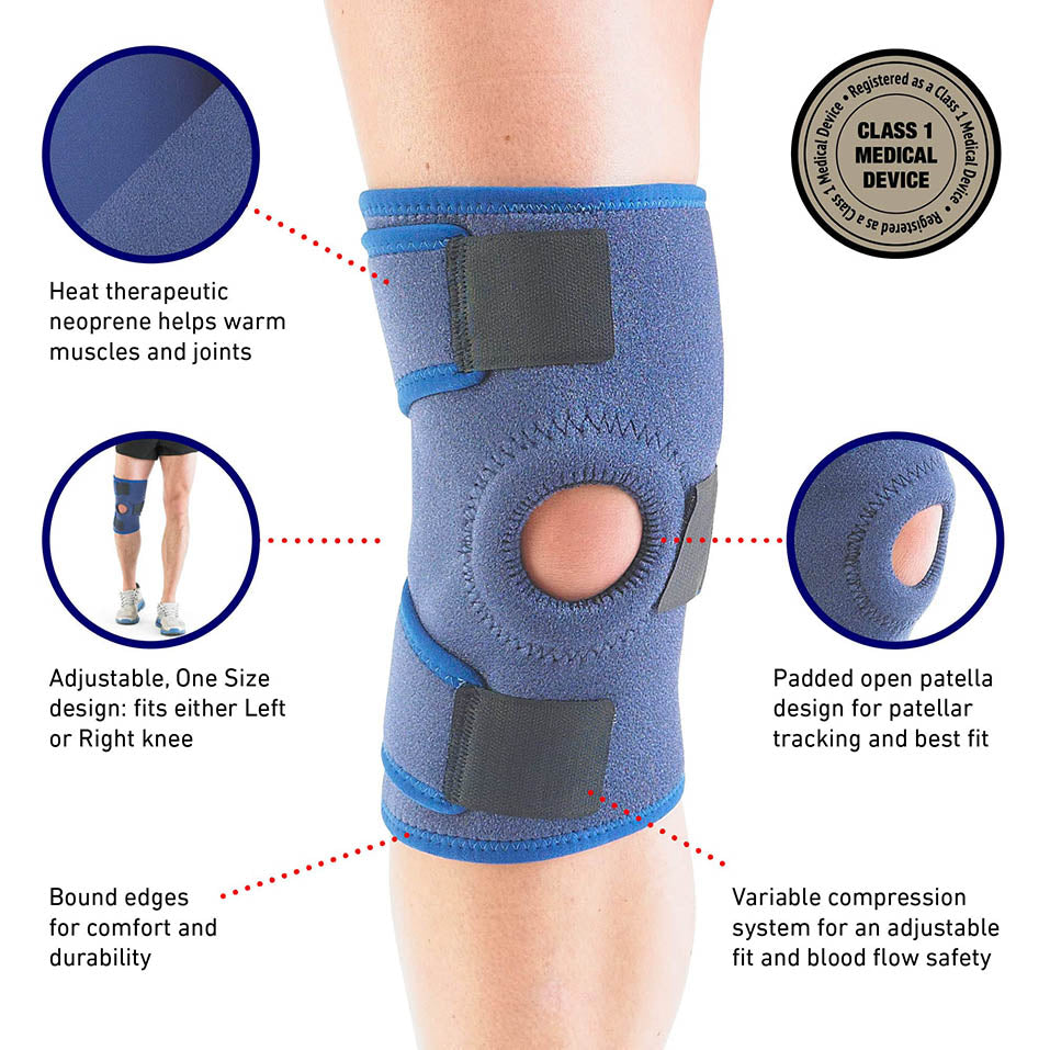 Neo-G Knee Support, Open Patella â€“ Knee Support for Knee Pain Arthritis, Joint Pain Relief, Meniscus tear, runners knee, patella injuries â€“ Knee support for women and men - Adjustable Compression