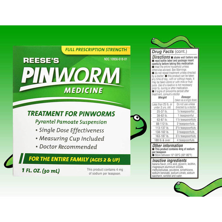 REESE'S PINWORM Medicine 1 oz PYRANTEL PAMOATE Suspension