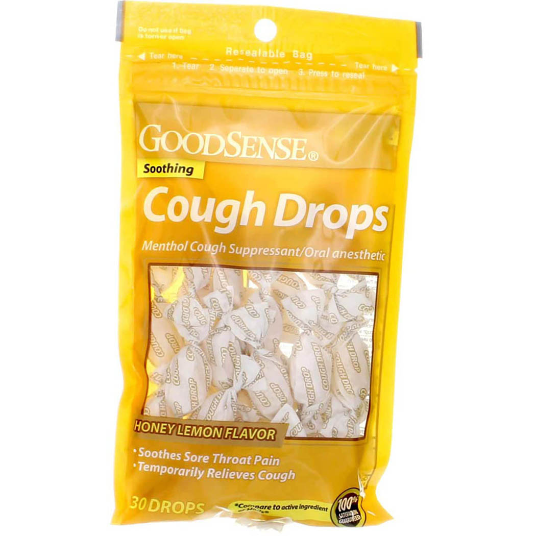 Good Sense Cough Drops Honey Lemon Flavor 30 Ct