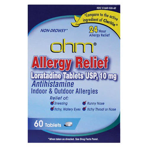 Loratadine Allergy Relief 10 mg 60 Tabs by Ohm