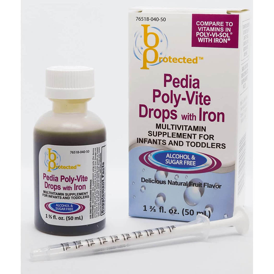 B Protected Pedia Poly-Vite Drops with Iron 1 2/3 fl Ounce Liquid