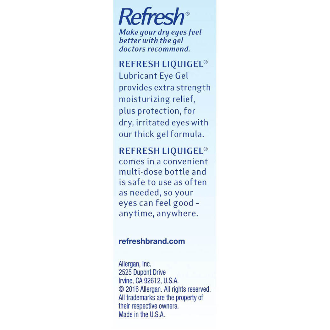 Allergan Refresh Liquigel Size .5oz Allergan Refresh Liquigel For Moderate To Severe Dry Eye