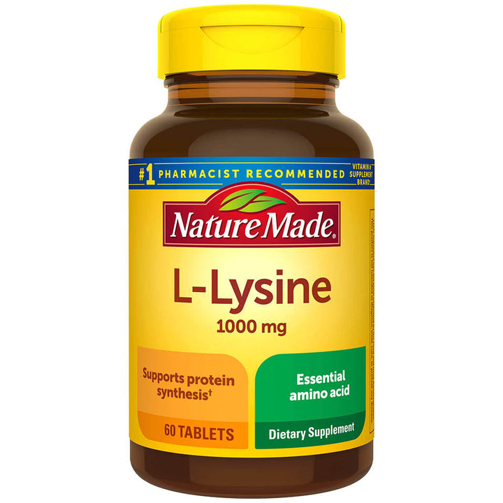 Nature Made L-Lysine 1000 mg, Dietary Supplement, 60 Tablets, 60 Day Supply