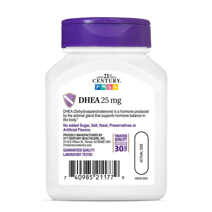 21st Century DHEA 25 mg Capsules, 90 Count