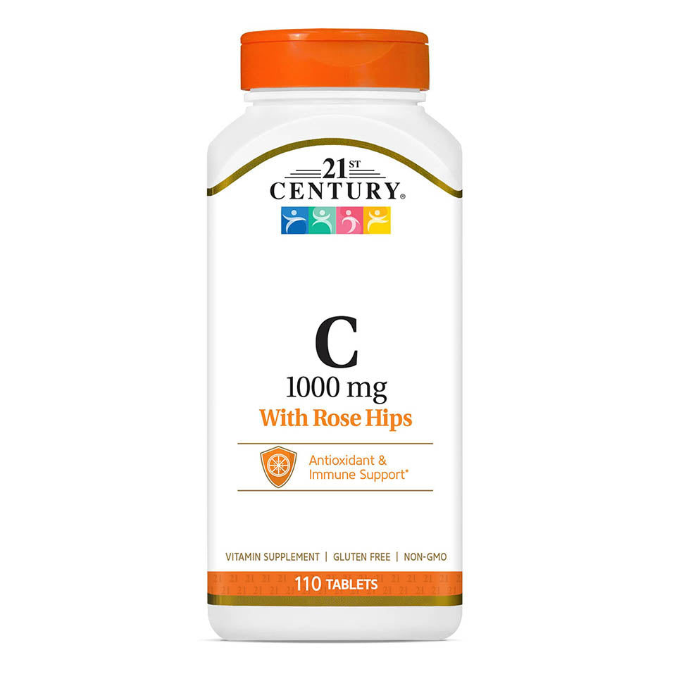 21st Century Natural C 1000 with Rose Hips Caplets, 110 Count (22383)