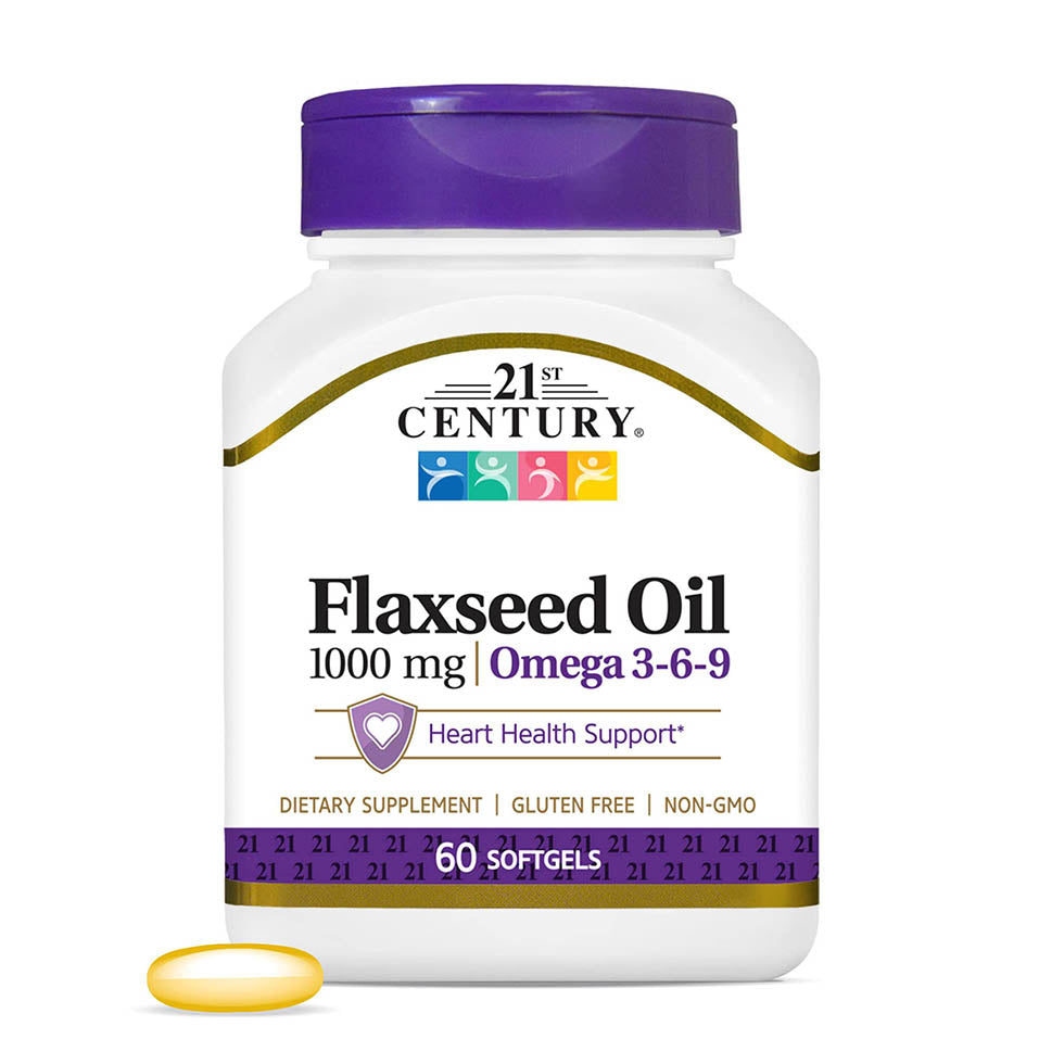 21st Century Flaxseed Oil 1000 mg Softgels, 60 Count (22407)