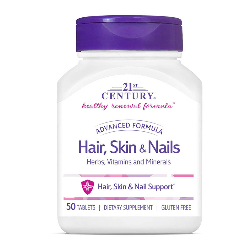 21st Century Hair, Skin and Nails Advanced Formula Caplets, 50 Count