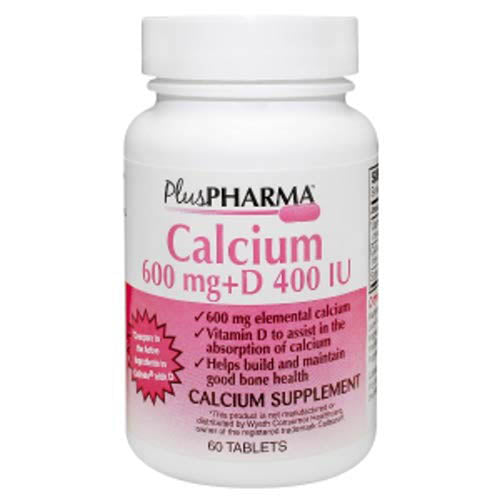 Plus Pharma Calcium + VitaminD, 600 mg, 60 Count