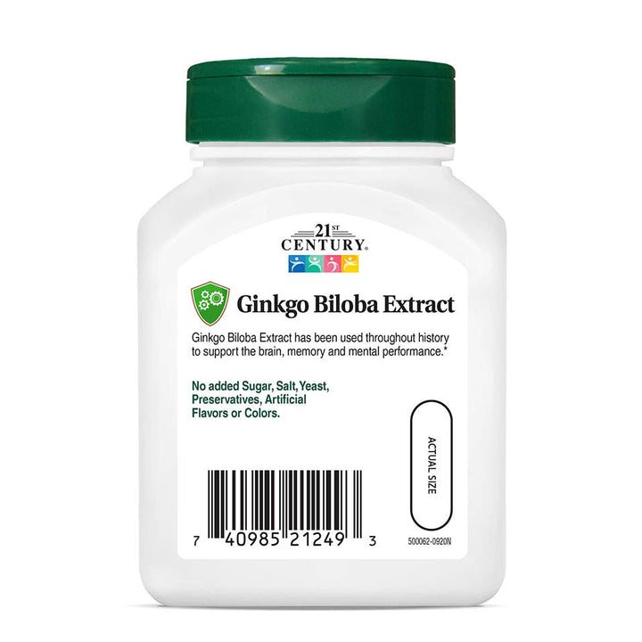 21st Century Ginkgo Biloba Extract Veg Capsules, 60 Count