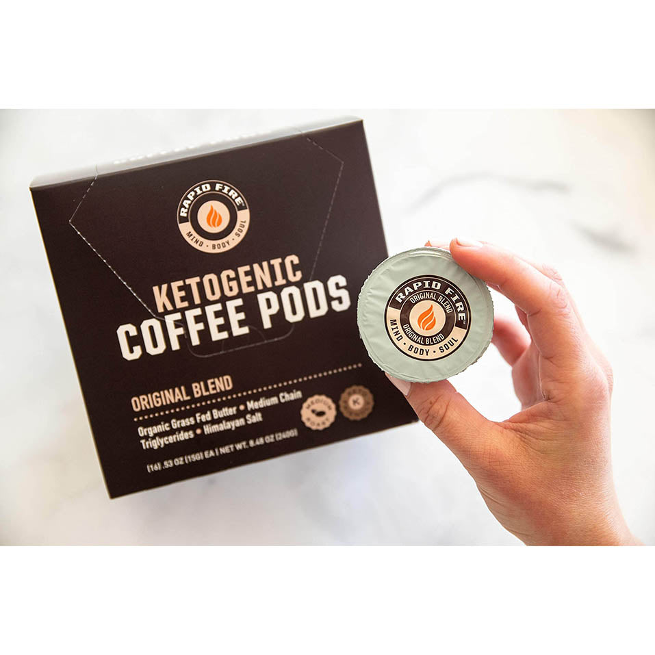 Rapid Fire High Performance Keto Coffee Pods, Supports Energy and Metabolism, Weight Loss, Ketogenic Diet 16 Single Serve K-Cup Pods,