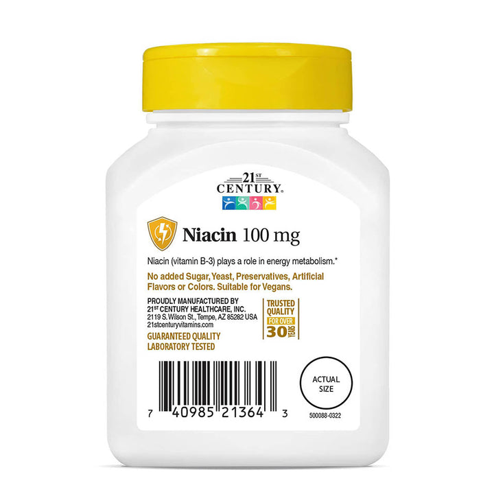 21st Century Niacin Tablets, 100 mg, 110 Count