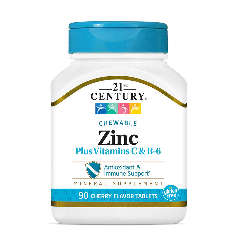 21st Century Zinc Chewable Withc & B6 - Cherry, 90 Count