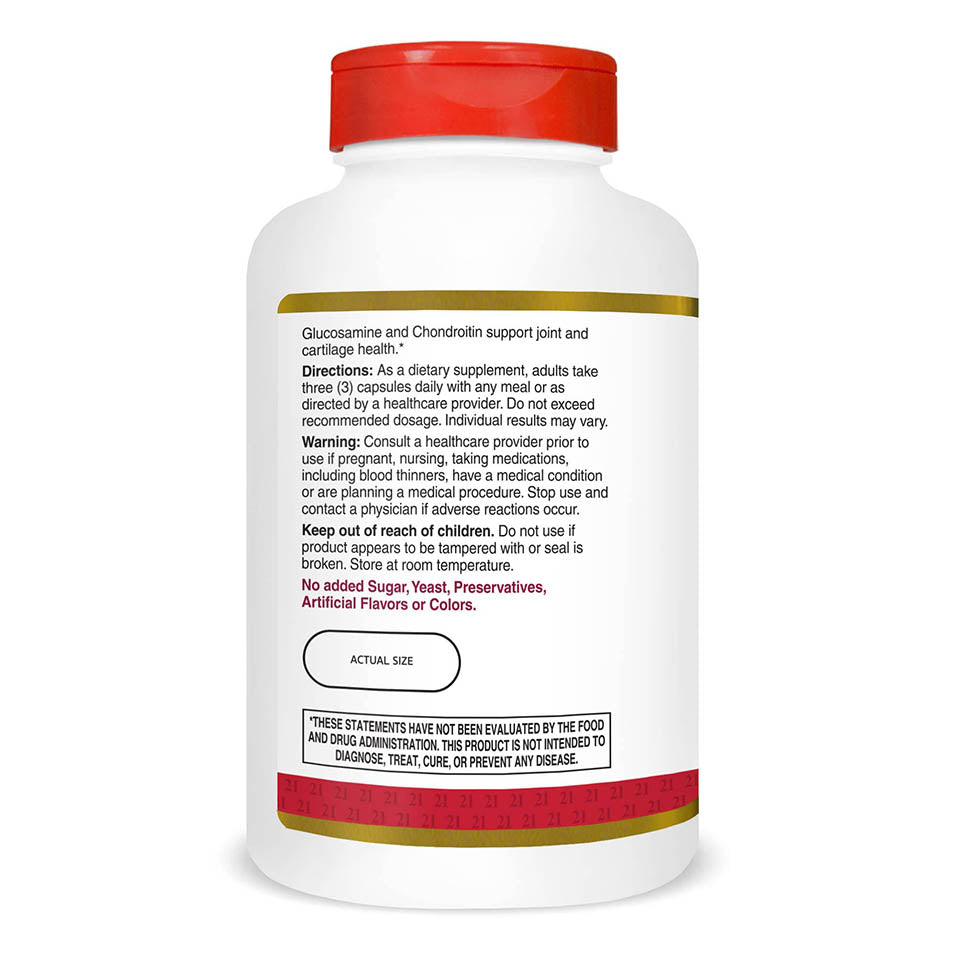 21st Century Glucosamine Chondroitin 500/400mg - Double Strength, cp 210 Count