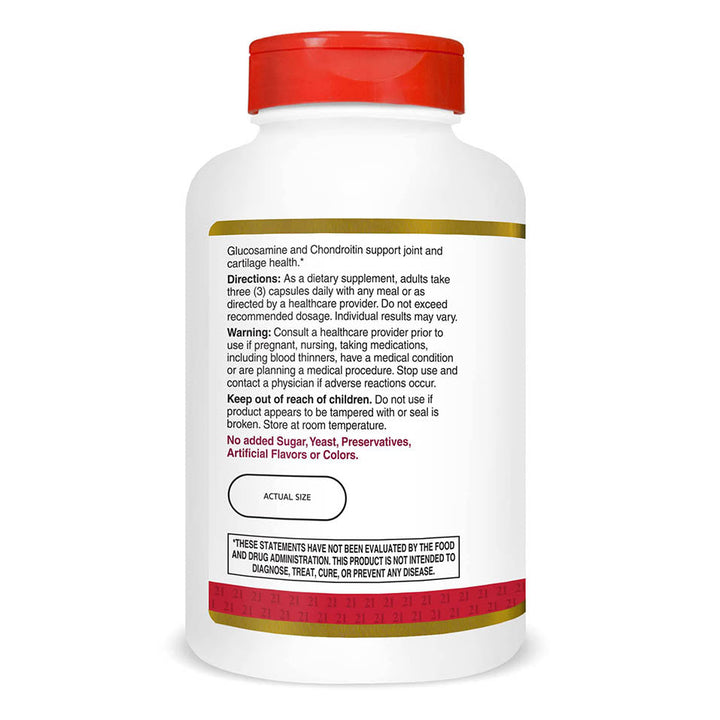 21st Century Glucosamine Chondroitin 500/400mg - Double Strength, cp 210 Count