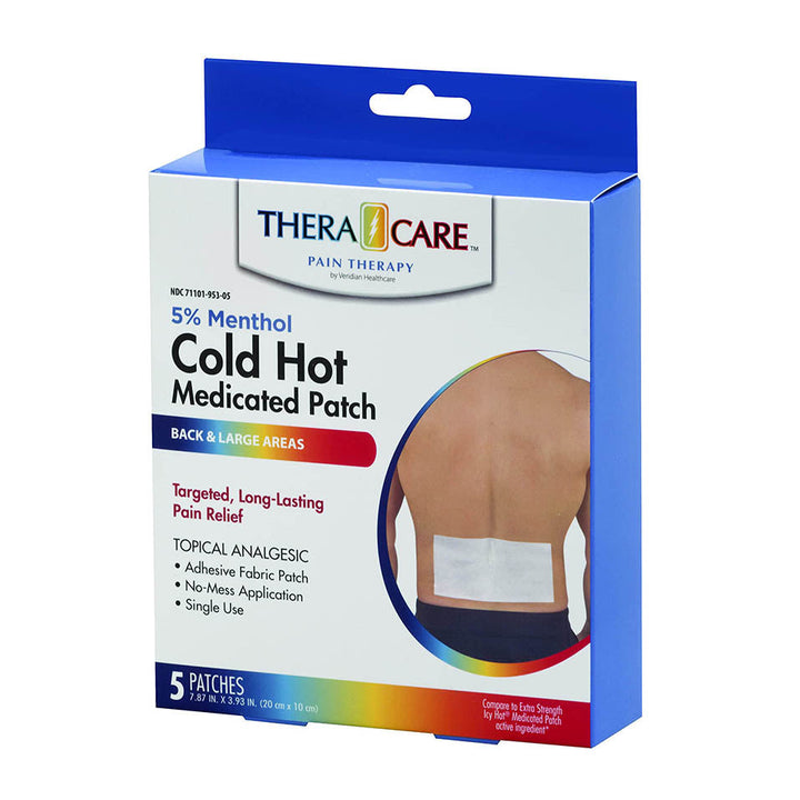 Veridian Healthcare Theracare Cold Hot Medicated Patch, White, 5 Count