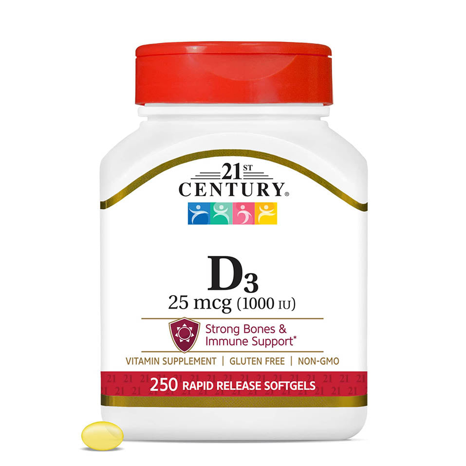 21st Century D3 1000 IU Softgels, 250 Count (27415)