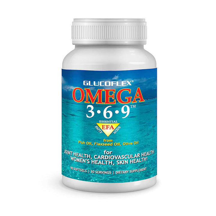 vGlucoflex Omega 3-6-9, Omegas from EPA/DHA Fish Oil for Joint Health, 30 servings