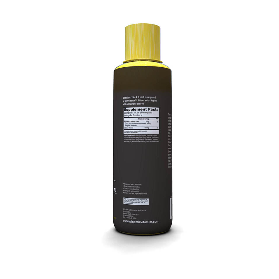 Dirty Cleanse Lemon Detox with Volcanic Charcoal with Ginger and Dandelion Extract, 4 servings