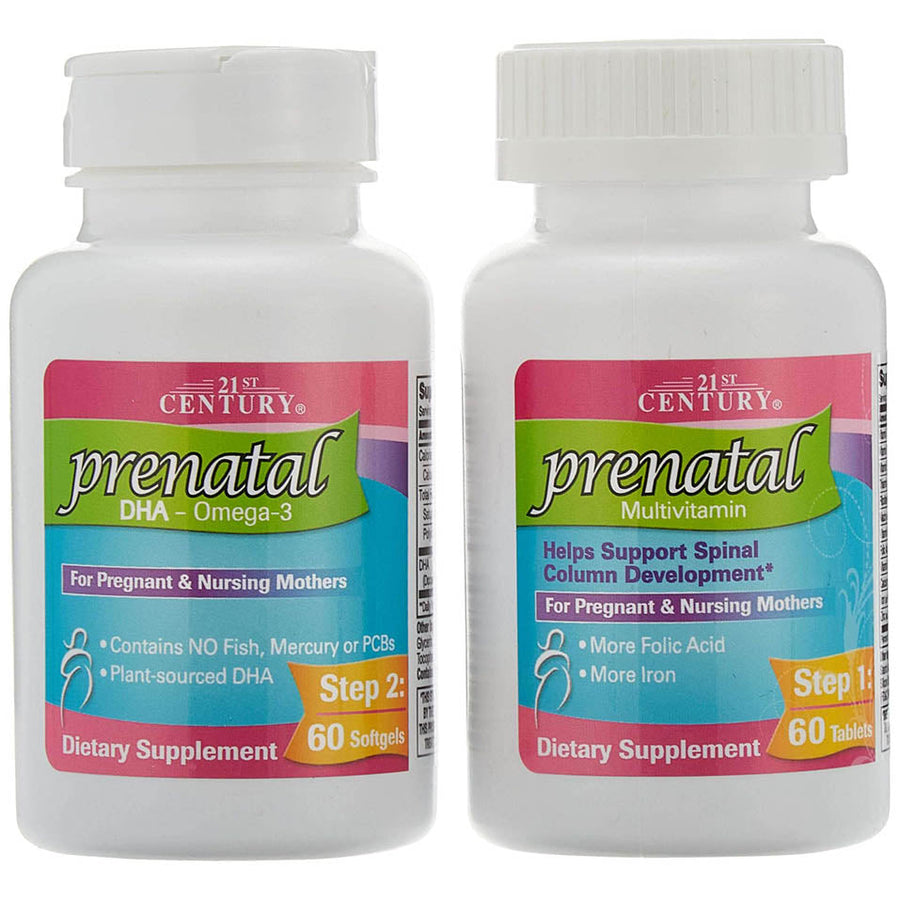 21st Century Prenatal Multivitamin Plus DHA, 2 Bottles, 60 Tablets / 60 Softgels