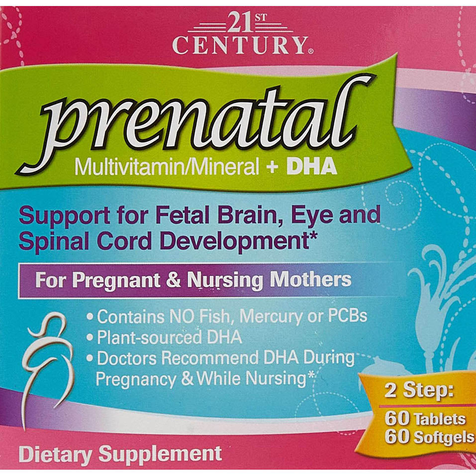 21st Century Prenatal Multivitamin Plus DHA, 2 Bottles, 60 Tablets / 60 Softgels