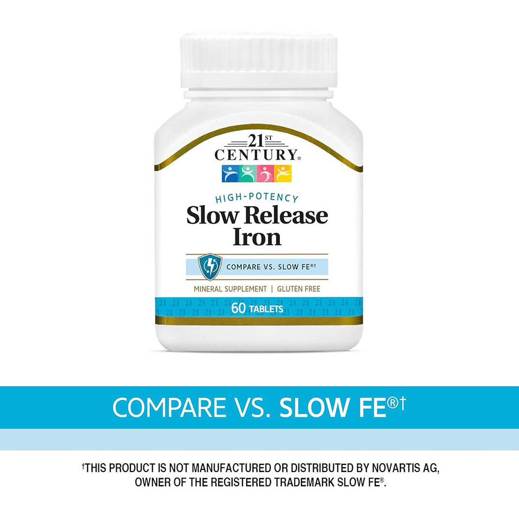 21st Century Slow Release Iron Tablets, 60 Count