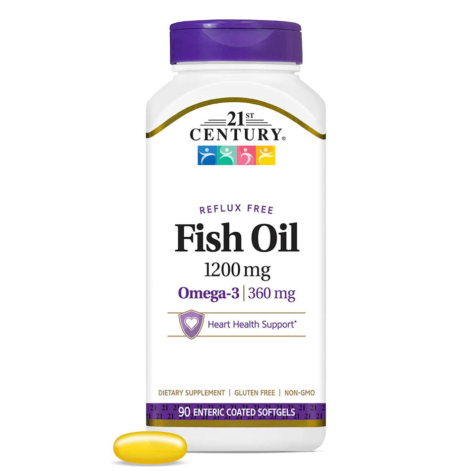 21st Century Fish Oil 1200 mg Enteric Coated Softgels, 90 Count