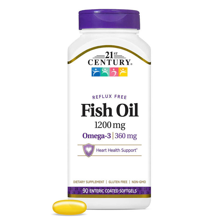 21st Century Fish Oil 1200 mg Enteric Coated Softgels, 90 Count