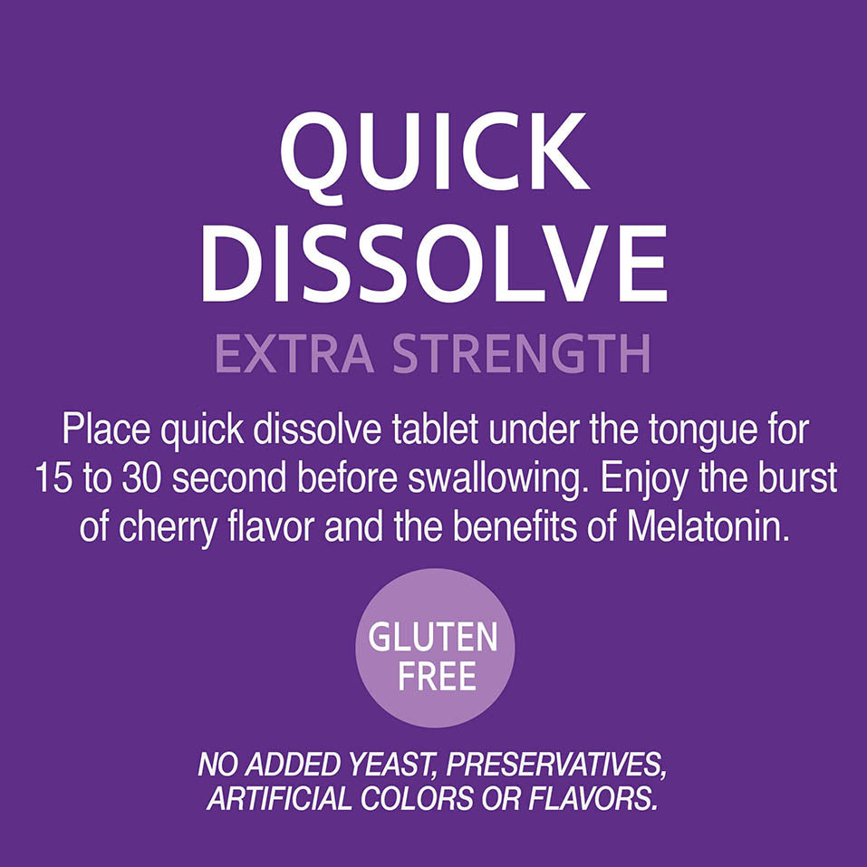 21st Century, Melatonin Quick Dissolve Tablets 10 mg, White, Cherry, 120 Count