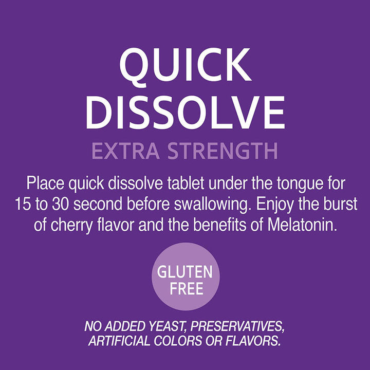 21st Century, Melatonin Quick Dissolve Tablets 10 mg, White, Cherry, 120 Count