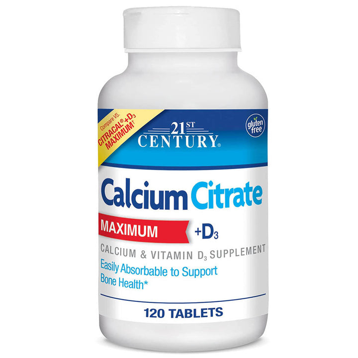 21st Century Calcium Citrate Plus D Maximum Caplets, 120 Count (27493)