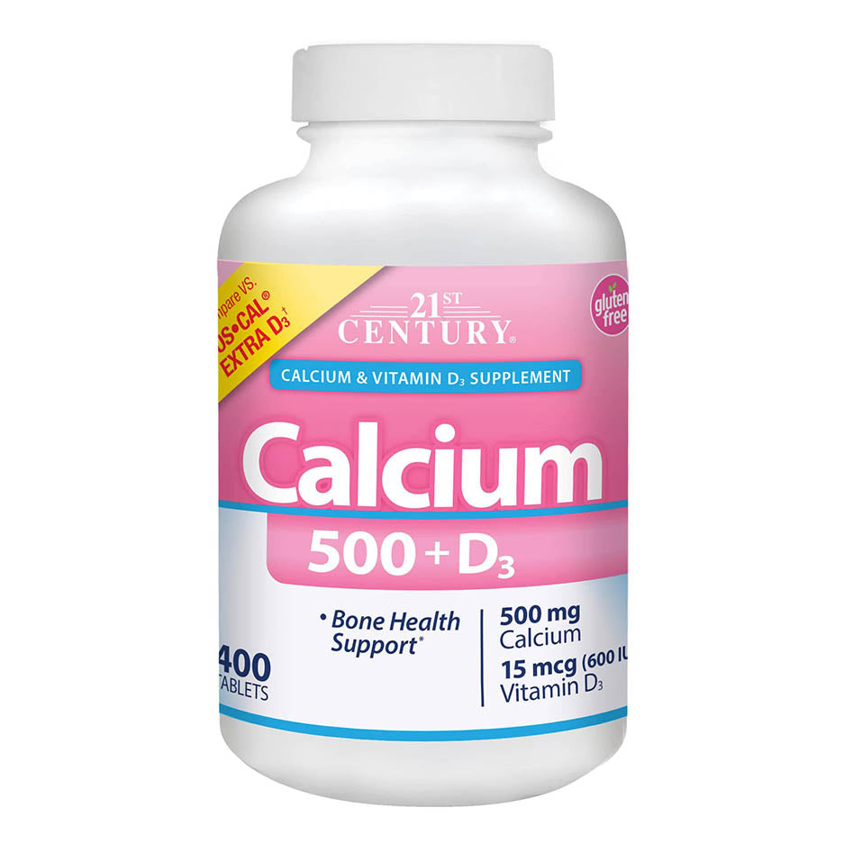 21st Century Vitamins Calcium 500 Plus Extra D Caplets, 400 Count