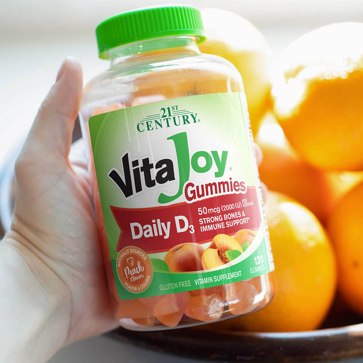 21st Century VitaJoy Daily Vitamin D 50 mcg (2,000 IU) Gummies, Peach, 120 Count