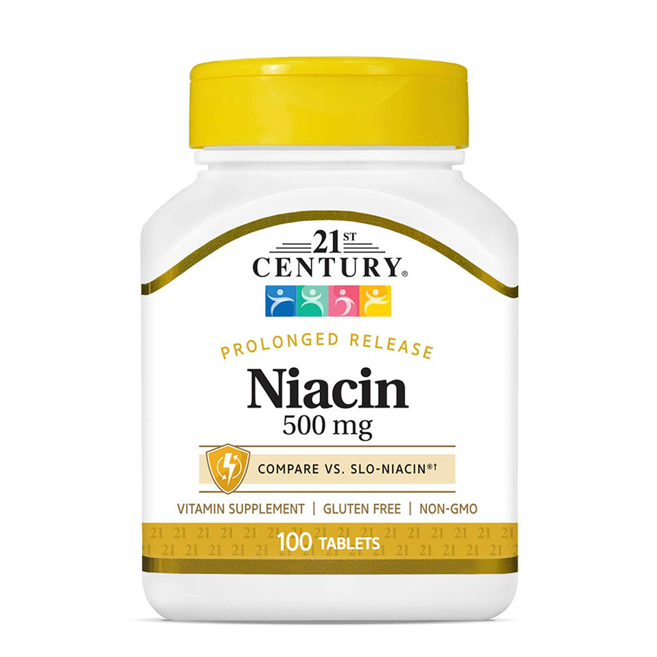 21st Century Niacin 500 mg Prolonged Release Tablets, 100 Count (27474)