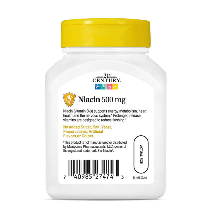 21st Century Niacin 500 mg Prolonged Release Tablets, 100 Count (27474)