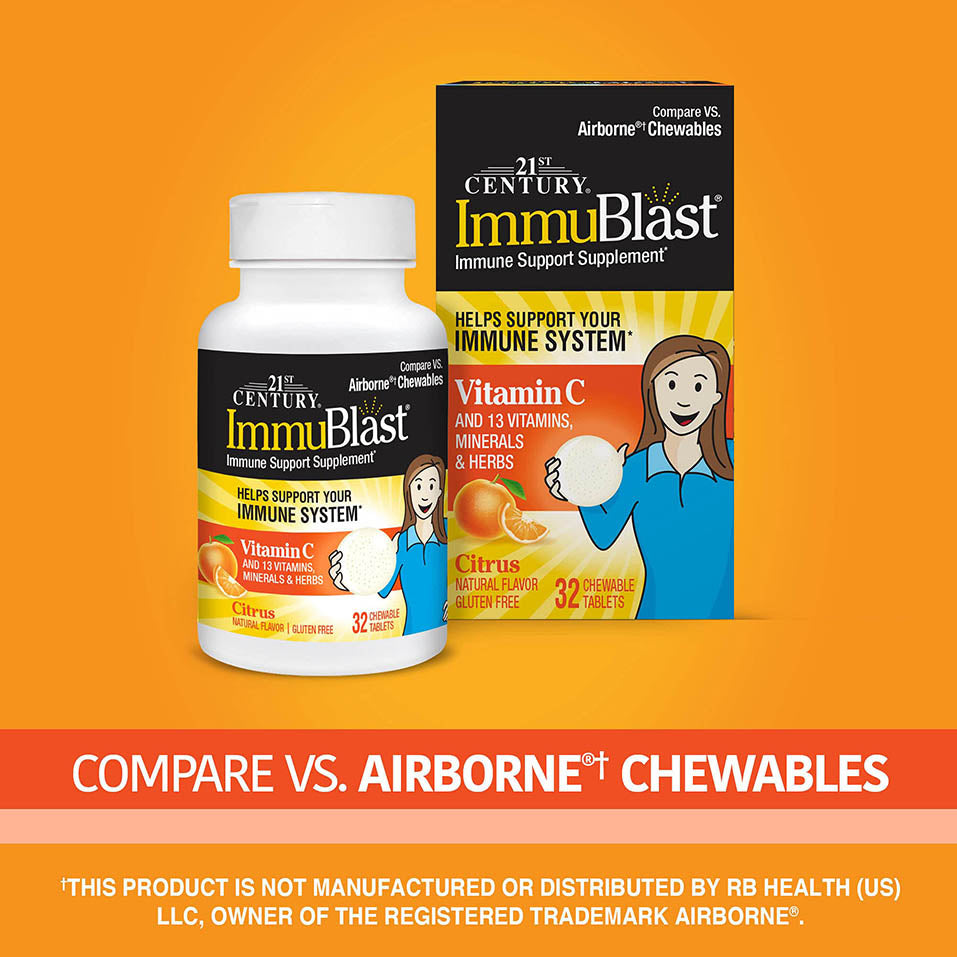 21st Century Immublast Chewable Tablets, Citrus 32 Count