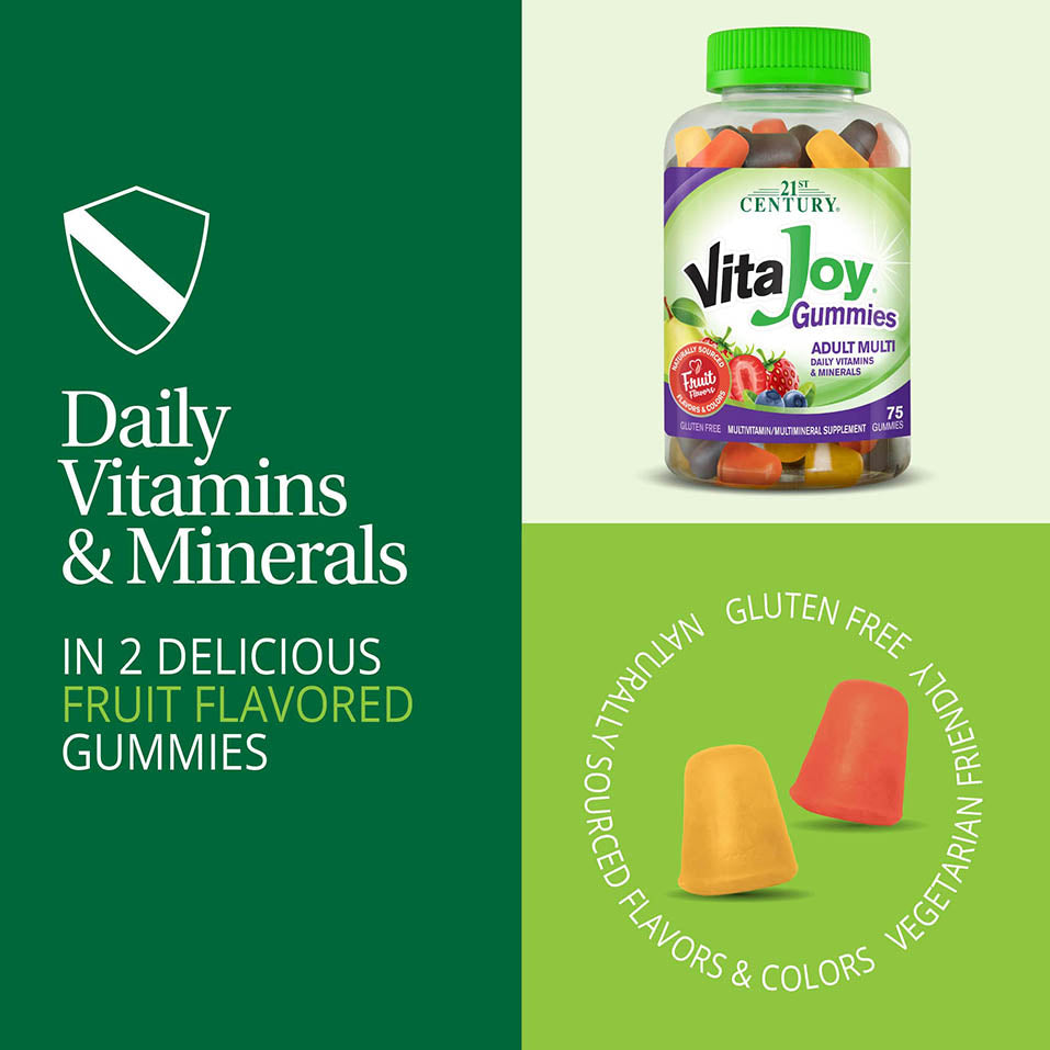 21st Century Vitajoy Multi Gummies, Orange, Cherry and Strawberry, 75 Count