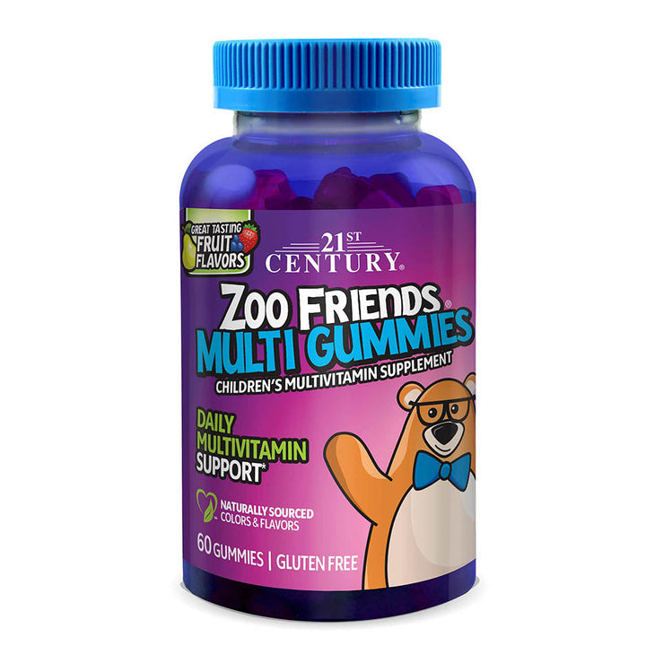 21st Century Zoo Friends Multi Gummies, Fruit 60 Count