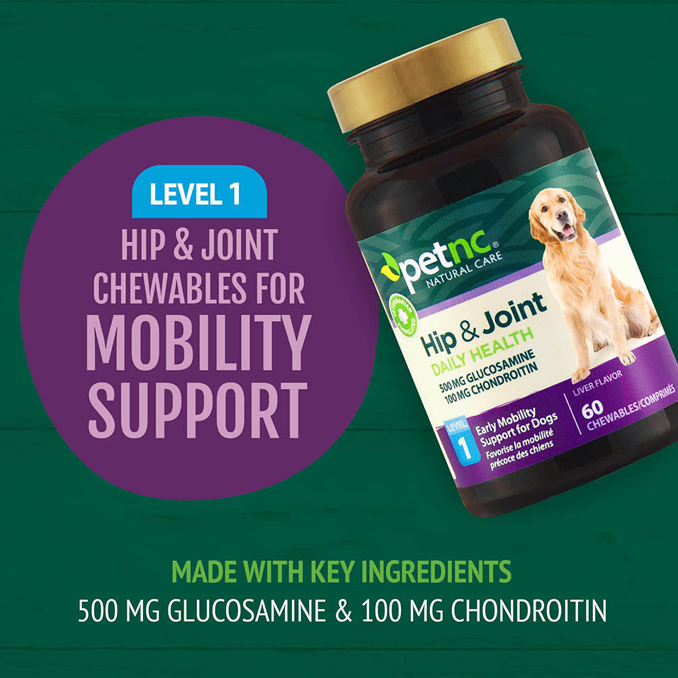 Petnc Natural Care Hip and Joint Health Early Mobility Chewables for Dogs, 60 Count (27478)