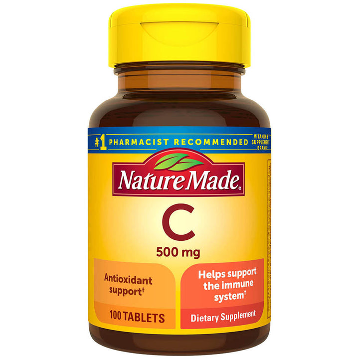 Nature Made Vitamin C 500 mg, Dietary Supplement for Immune Support, 100 Tablets, 100 Day Supply