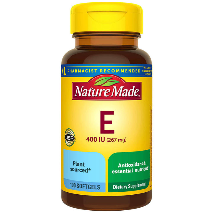 Nature Made Vitamin E 267 mg (400 IU) d-Alpha, Dietary Supplement for Antioxidant Support, 100 Softgels, 100 Day Supply